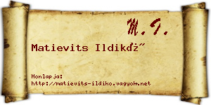 Matievits Ildikó névjegykártya