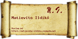 Matievits Ildikó névjegykártya