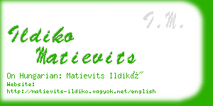 ildiko matievits business card